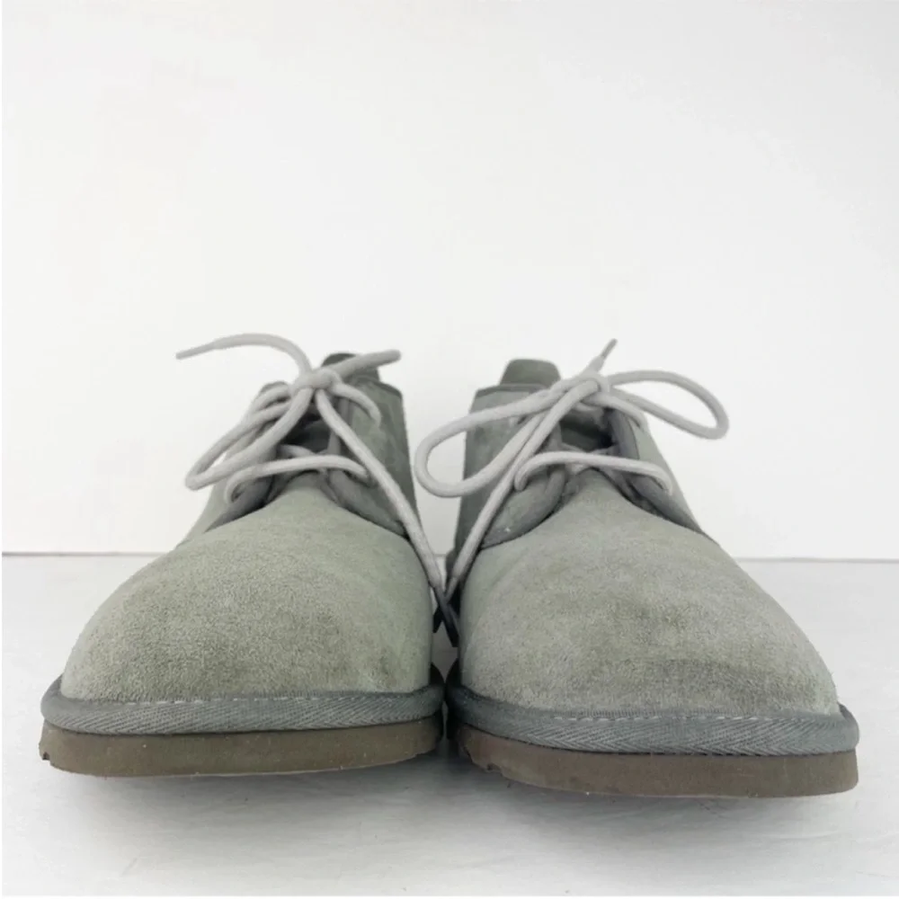 UGG Neumel Charcoal Gray Suede Leather Shearling Lace Up Warm Cozy Ankle Boots